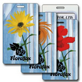 Luggage Tag - 3D Lenticular Yellow/Red Flower Twist Stock Image (Blank)